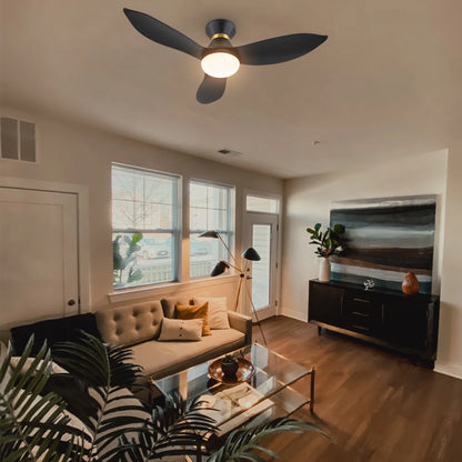 Smaair 45" Smart Ceiling Fan with Remote and Dim Light for Indoor and Outdoor