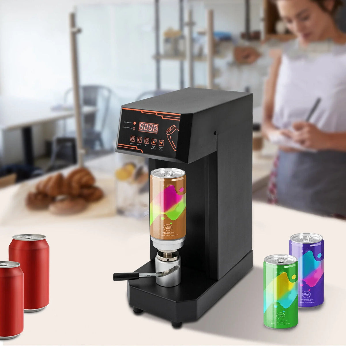 Miumaeov 70W Commercial Electric Can Sealer Machine 5.7cm Automatic Can Sealing Machine