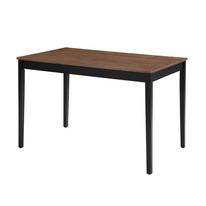 MAYEERTY Eco-Friendly Solid Wood Dining Set �?Sustainable Dining Table with Black Metal Accents for Home & Restaurant,Light Brown