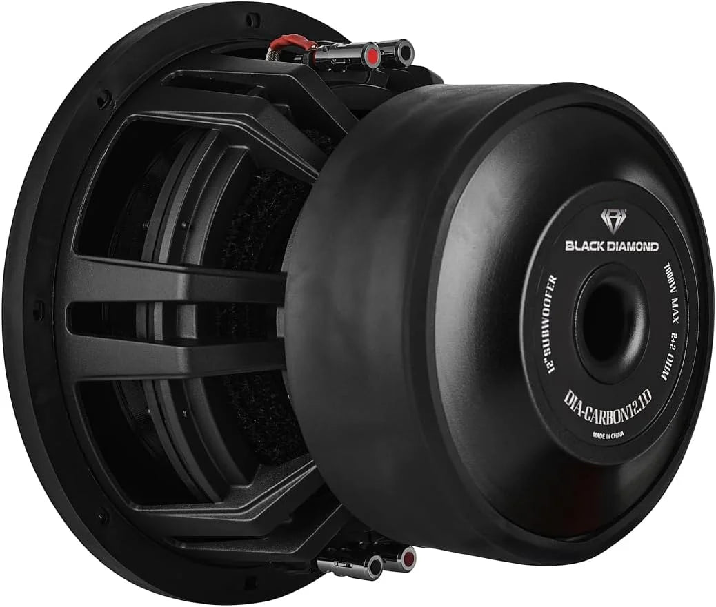 Black Diamond DIA-CARBON15.1D 15" High Excursion Carbon Fiber Subwoofer 3500W RMS - 7000W MAX | 2-Ohm DVC - Competition-Grade Pro Audio Subwoofer for Extreme Bass