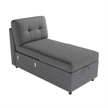 VANACC Sectional Sofa Bed with Storage and Soft Seat ,Reversible Pull Out Couch for Living Room,Beige