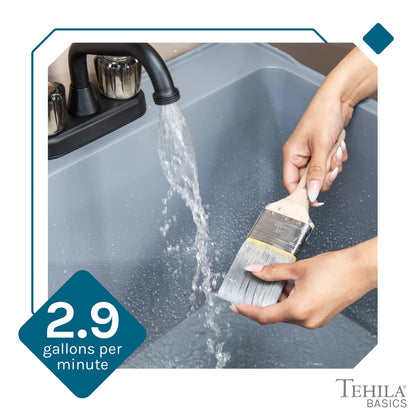 Tehila Freestanding Black Utility Sink with Black Faucet for Laundry Room