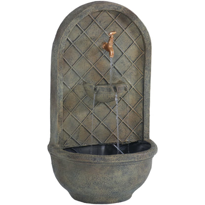 Sunnydaze Messina Polystone Outdoor Solar Wall Fountain, Bronze