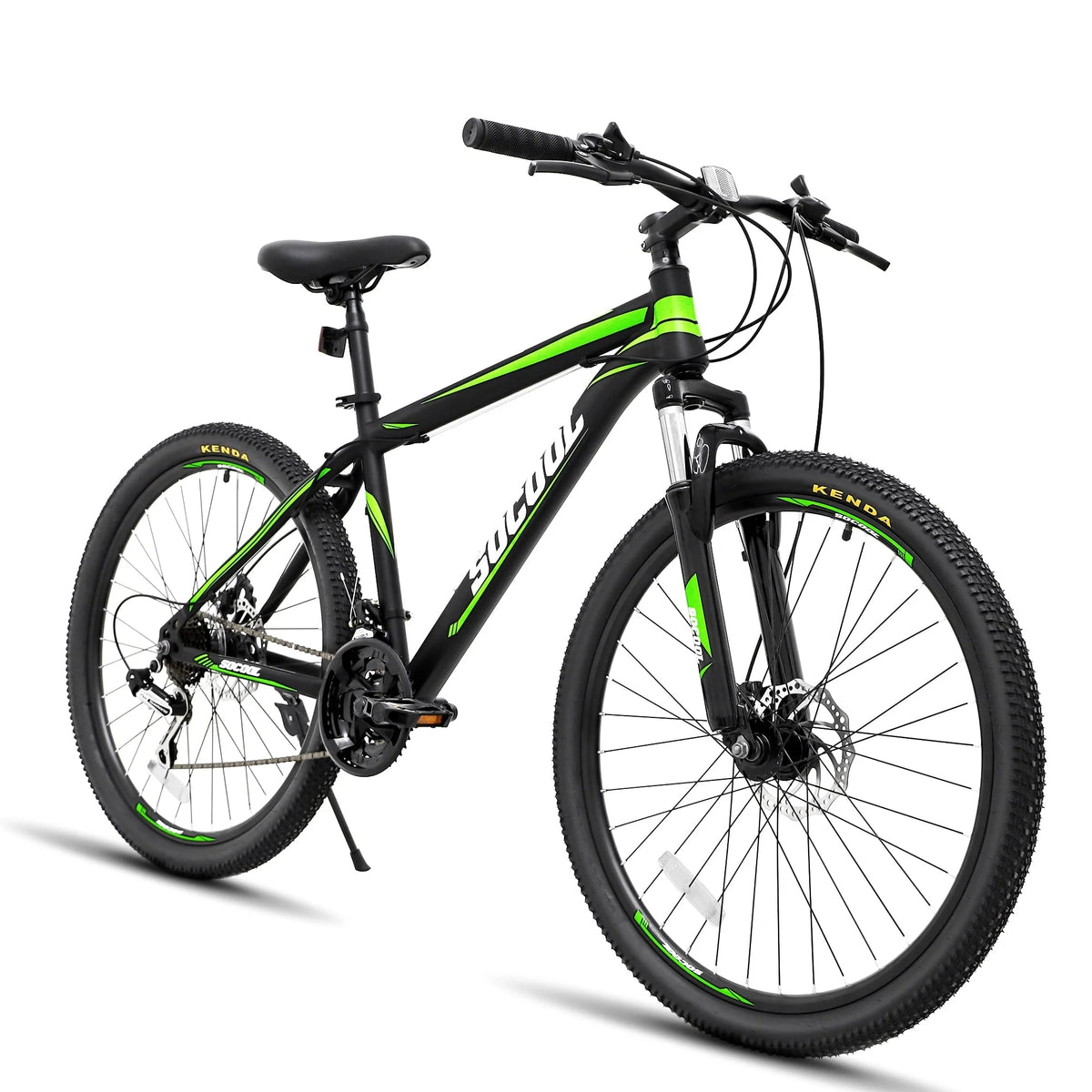 Men's Mountain Bike, 26 inch wheels, 21 speeds -Black & White & Green