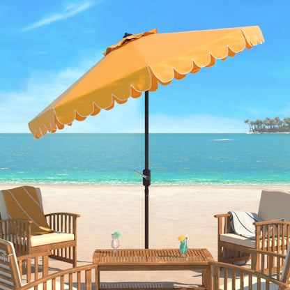Safavieh Venice 9' Market Crank Tilt Patio Umbrella, Navy/White