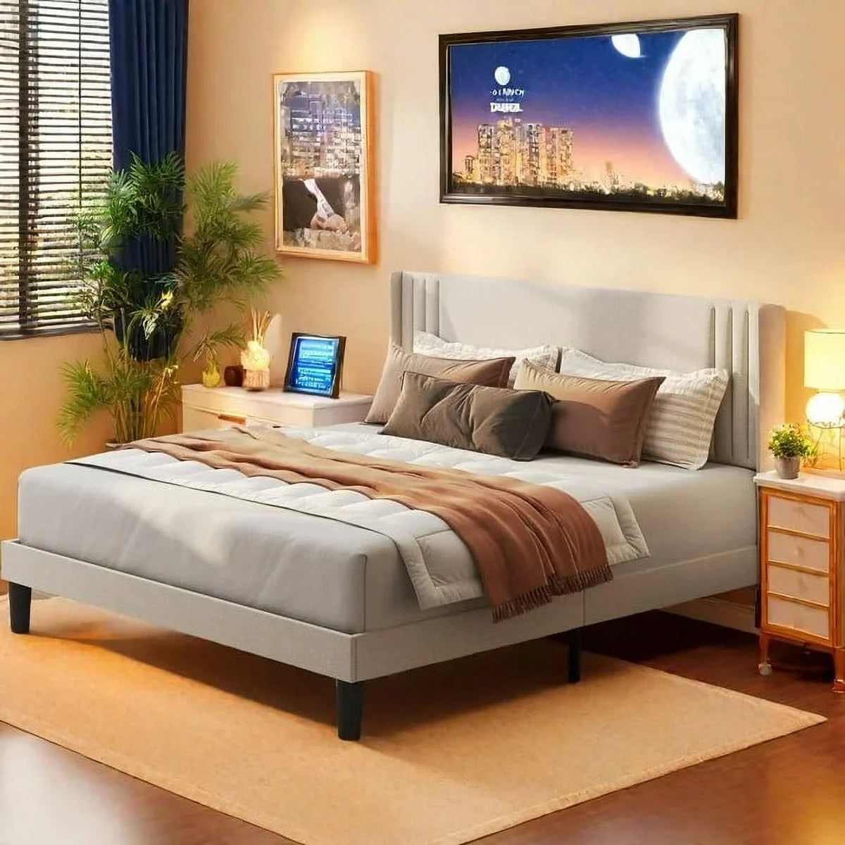 Lofka Twin Loft Bed with L-Shaped Desk, RGB Lights & Charging Station, 400lb Capacity Metal Frame, 3 Shelves & 2 Drawers, Easy Assembly��White