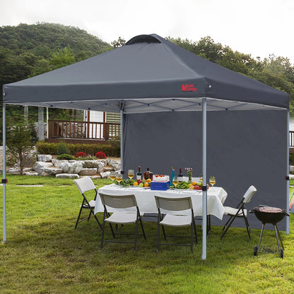 MASTERCANOPY 10' x 10' Easy Pop-up Canopy Tent Outdoor Shade Shelter with 1 Sidewall, White