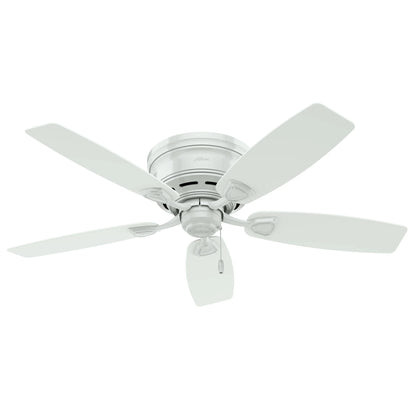 Hunter - Sea Wind Indoor/Outdoor Low Profile Ceiling Fan, 48-inch, Matte Black, Nautical-style, 3-speed WhisperWind Motor, 53118, for Porches, Bathrooms