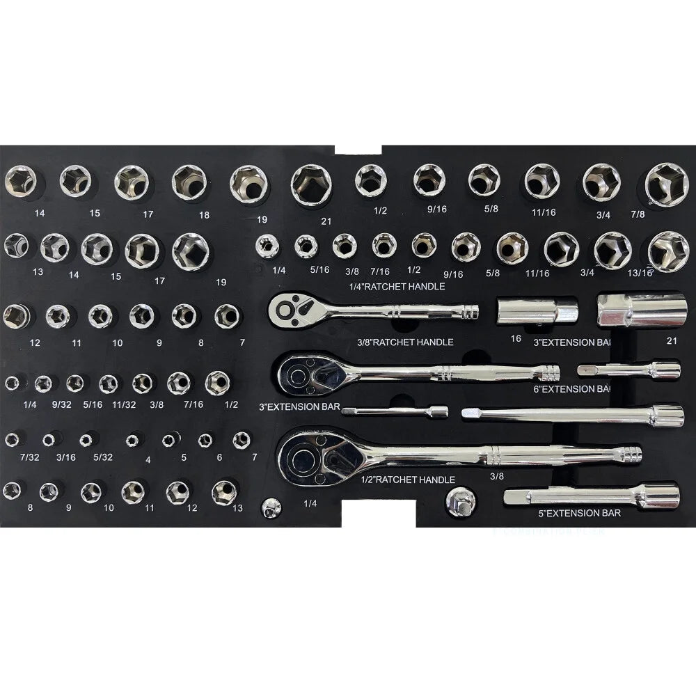 799PCS Aluminum Trolley Case Tool Set, Complete Tool Box Set with Rolling Wheels, Household Hand Tools Kit for Men, Silver