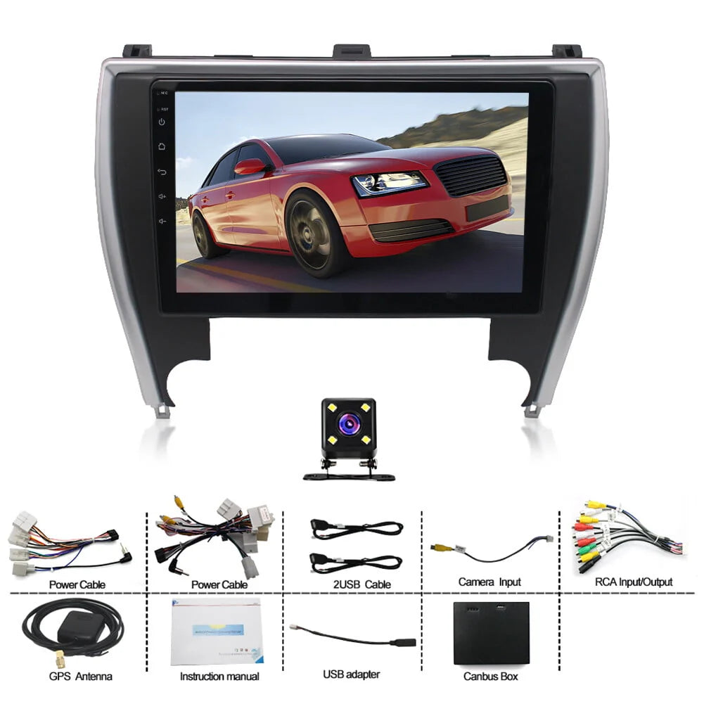 Car Radio Stereo for Toyota Camry 2015-2017, 10" Touchscreen Android 12 Support Carplay Android Auto Navigation Bluetooth Radio Video Steering Wheel Control Rear Camera 2G+32G,Black