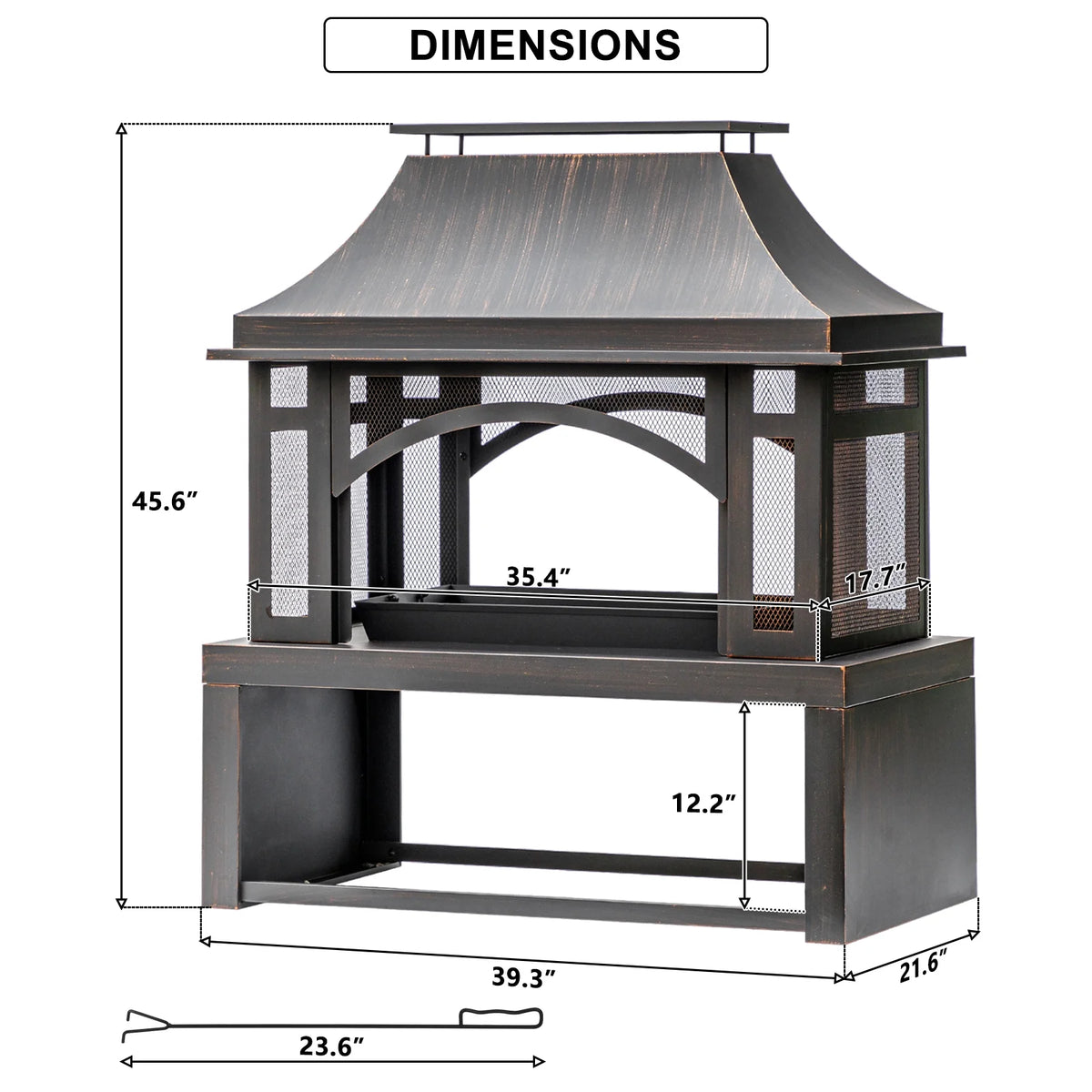 MistMo Outdoor Wood Burning Fire Pit, Garden Fireplace for Bonfire