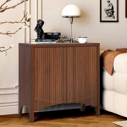 LEFHDA 2PCS Buffet Cabinet, Sideboard Cabinet with Storage, Accent Storage Cabinet with Carved Arc Door Design for Kitchen Dining Room, 2 Doors Buffet Cabinet with Adjustable Shelves
