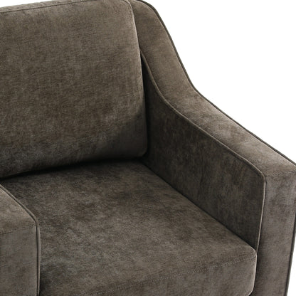 Swivel Accent Chair for Living Room, Modern Upholstered Barrel Arm Chair with Plump Back Pillow, Comfy Club Sofa Reading Chair for Adults (Chenille Navy, Set of 1)