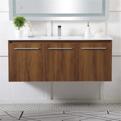 Elegant Kitchen and Bath 48 Inch  Single Bathroom Floating Vanity In Concrete Grey