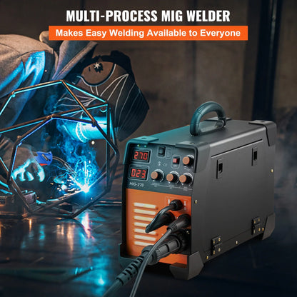 KFFKFF MIG Welder, Tri-functional Welding Equipment, 270 Amp MIG Lift TIG Arc Welding Mechanism 110V 220V TIG Welding Unit Lift ARC Welding Apparatus Digital Indicator