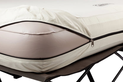 Coleman Cot and Thick Queen Air Mattress Combo Side Tables, Pump Included