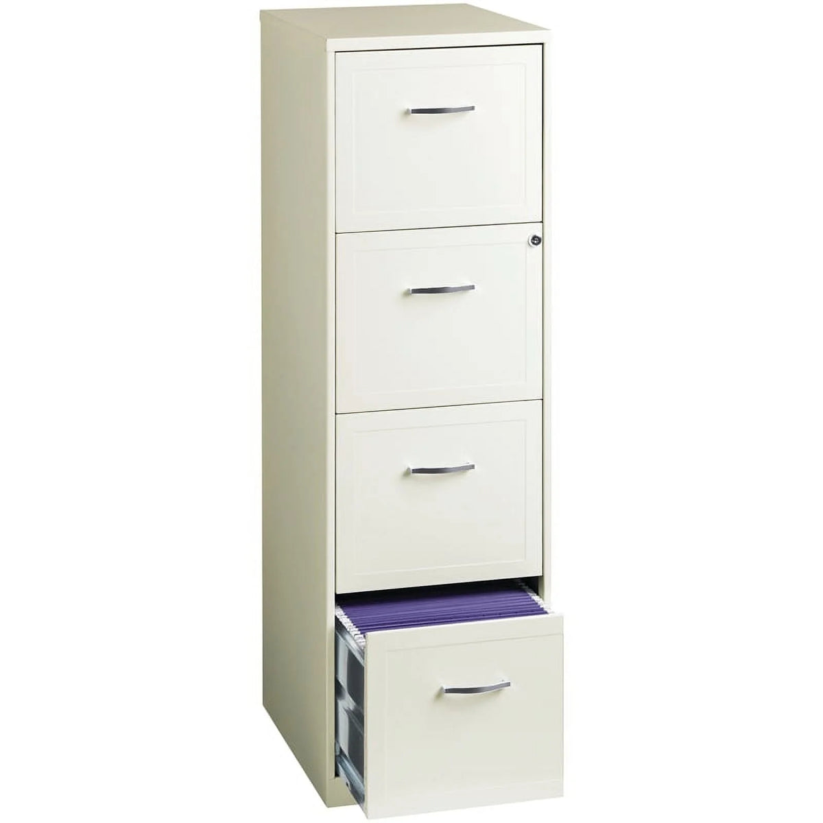 Hirsh Industries 18" Deep 4 Drawer Metal File Cabinet Pearl White