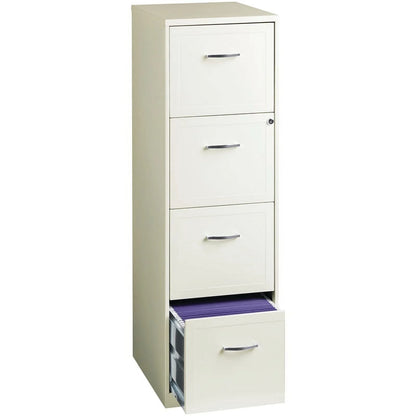 Hirsh Industries 18" Deep 4 Drawer Metal File Cabinet Pearl White
