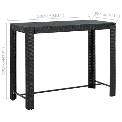 vidaXL Patio Bar Set Outdoor Bistro Set Bar Stool Bistro Table Poly Rattan