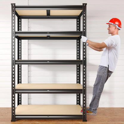 Storage Shelves 5 Tier Garage Shelving Heavy Duty Adjustable Garage Shelves, Utility Rack Shelf, Shelving Units for Storage Warehouse Pantry Closet, 35.5" W x 11.9" D x 72" H, 4 Pack