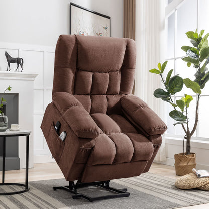 JONPONY Power Lift Recliner Chair Recliners for Elderly with Heat and Massage Recliner Chair for Living Room with Infinite Position and Side Pocket,USB Charge Port,Brown