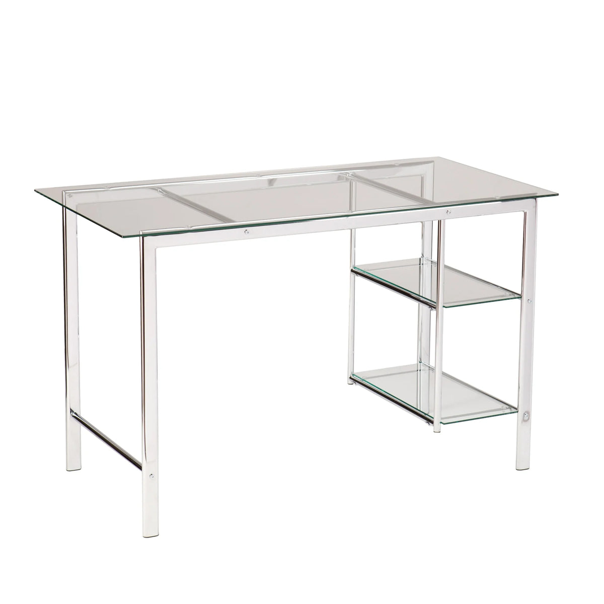SEI Furniture Oslo Glass Desk in Chrome