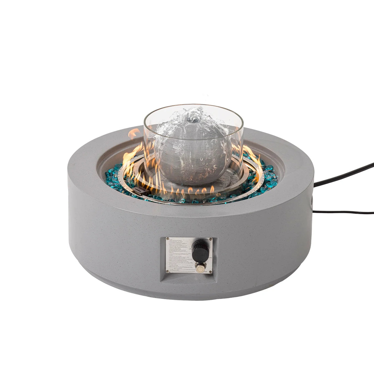 COSIEST 29.3-inch 50,000 BTU Outdoor Propane Fountain Round Fire Pit Table