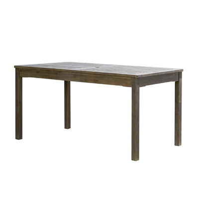 Outdoor Tables Caladesi Grey-washed Rectangular Farmhouse Wood Patio Dining Table for 6 Seaters,Patio Tables