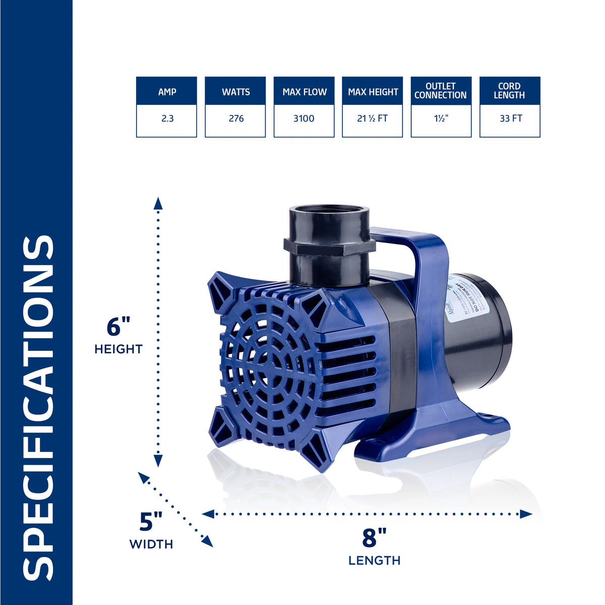 Alpine Corporation 2100 GPH Cyclone Pond Pump Submersible