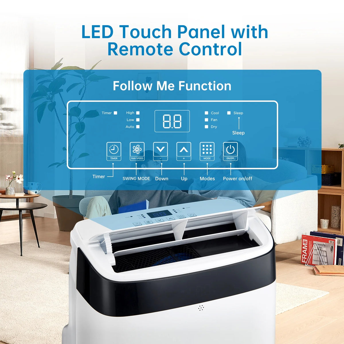 EastVita 10000 BTU Air Conditioner Portable for Room, 3-in-1 AC Unit, Dehumidifier and Fan, Air Conditioners with Remote Control & Window Kit, Sleep Mode, LED Display, Cooling Room up to 450 Sq.ft