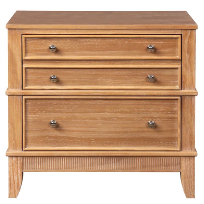 Solid Wood Nightstand with 3 Drawers,Modern End Table Storage Chest Bedside Table Sofa Table Storage Cabinet for Living Room,Bedroom