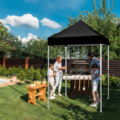 EAGLE PEAK 5x5 Pop Up Canopy Tent Instant Outdoor Canopy Easy Set-up Straight Leg Folding Shelter（Blue）