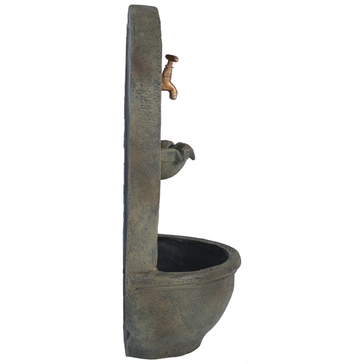 Sunnydaze Messina Polystone Outdoor Solar Wall Fountain, Bronze