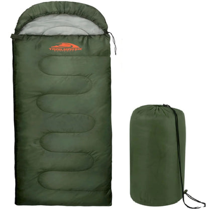 10 Pack Bulk Wholesale of Cold Weather Hooded Sleeping Bags for Adults, Kids, Homeless, Camping, Indoors, Outdoors - 10 Count Hooded Sleeping Bags in Black 71"L x 30"W