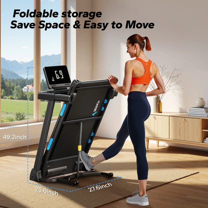 MERACH 2.5HP Folding Treadmill with Incline, Fitness Treadmill for Home with APP, 0.8-7.5MPH, LED Display
