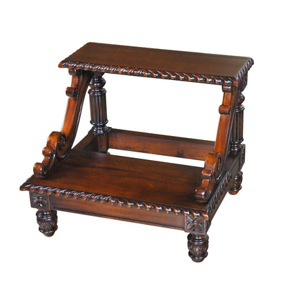 Carved Mahogany Bed Step