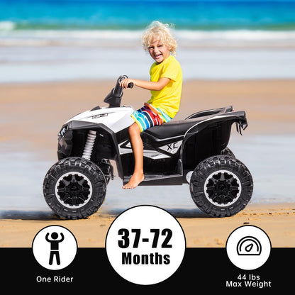 Garvee Kids Ride on ATV with Remote Control, 12V Powered 4 Wheeler Quad Vehicle with LED Headlights