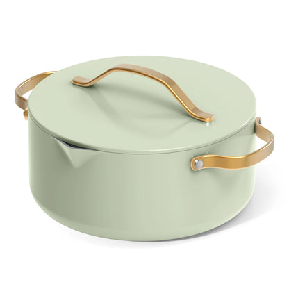 Beautiful 12pc Ceramic Non-Stick Cookware Set with Strainer Lids, White Icing by Drew Barrymore