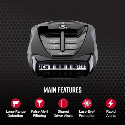Cobra RAD 480i Connected Radar Detector, Long Range, Bluetooth, Front & Rear Detection + CarPlay (New)