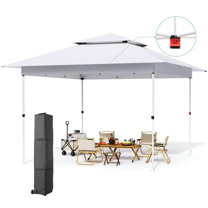 Pirecart 12' x 12' Pop-up Canopy Tent Waterproof Outdoor Gazebo Shelter with Wheeled Bag, Instand Canopy , White