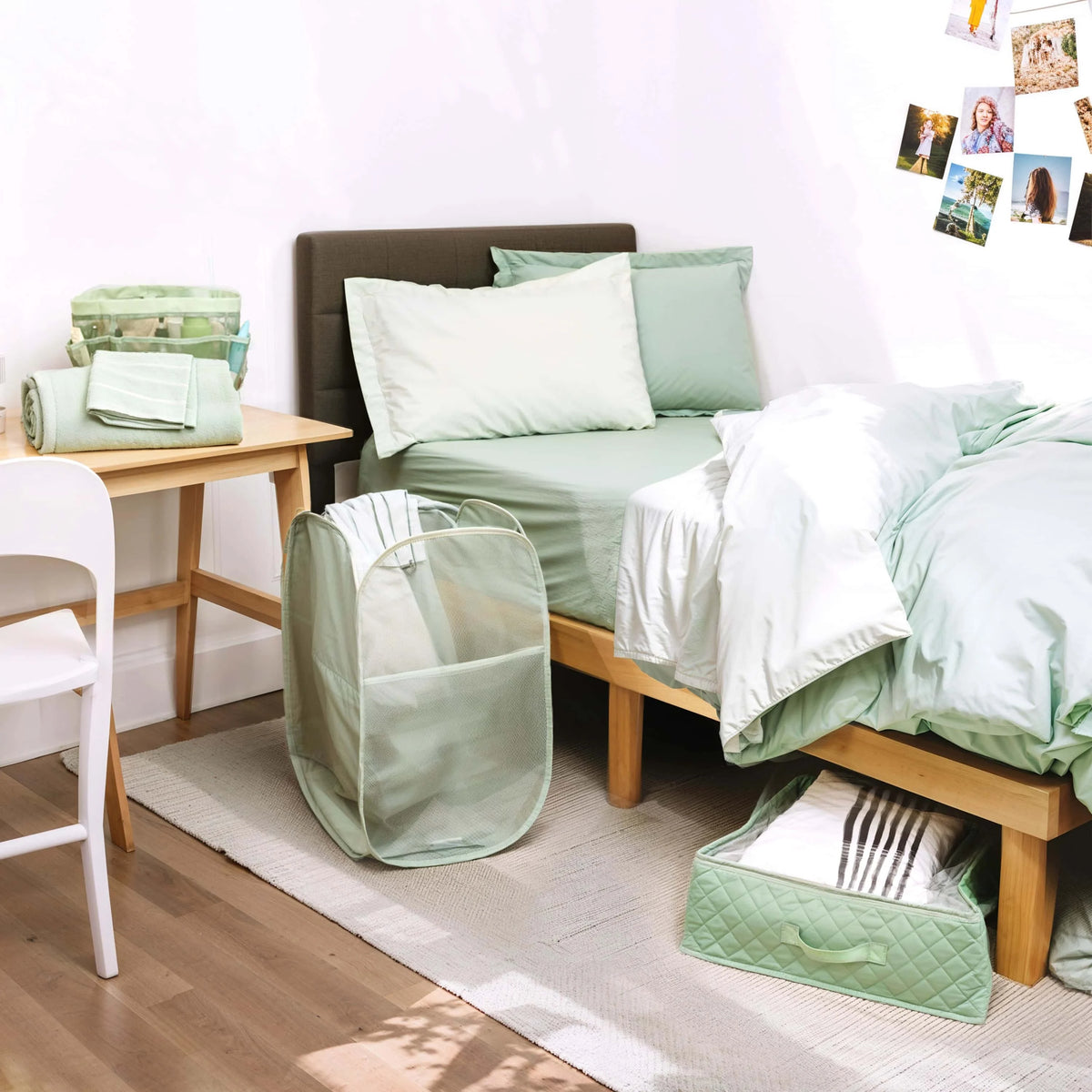 Ravure College Dorm Room Essentials Complete Set, Twin XL Comforter Set, Dorm Bedding, Twin Xl Bed In a Bag Comforter Set with All Dorm Accessories and Bedding, Grey