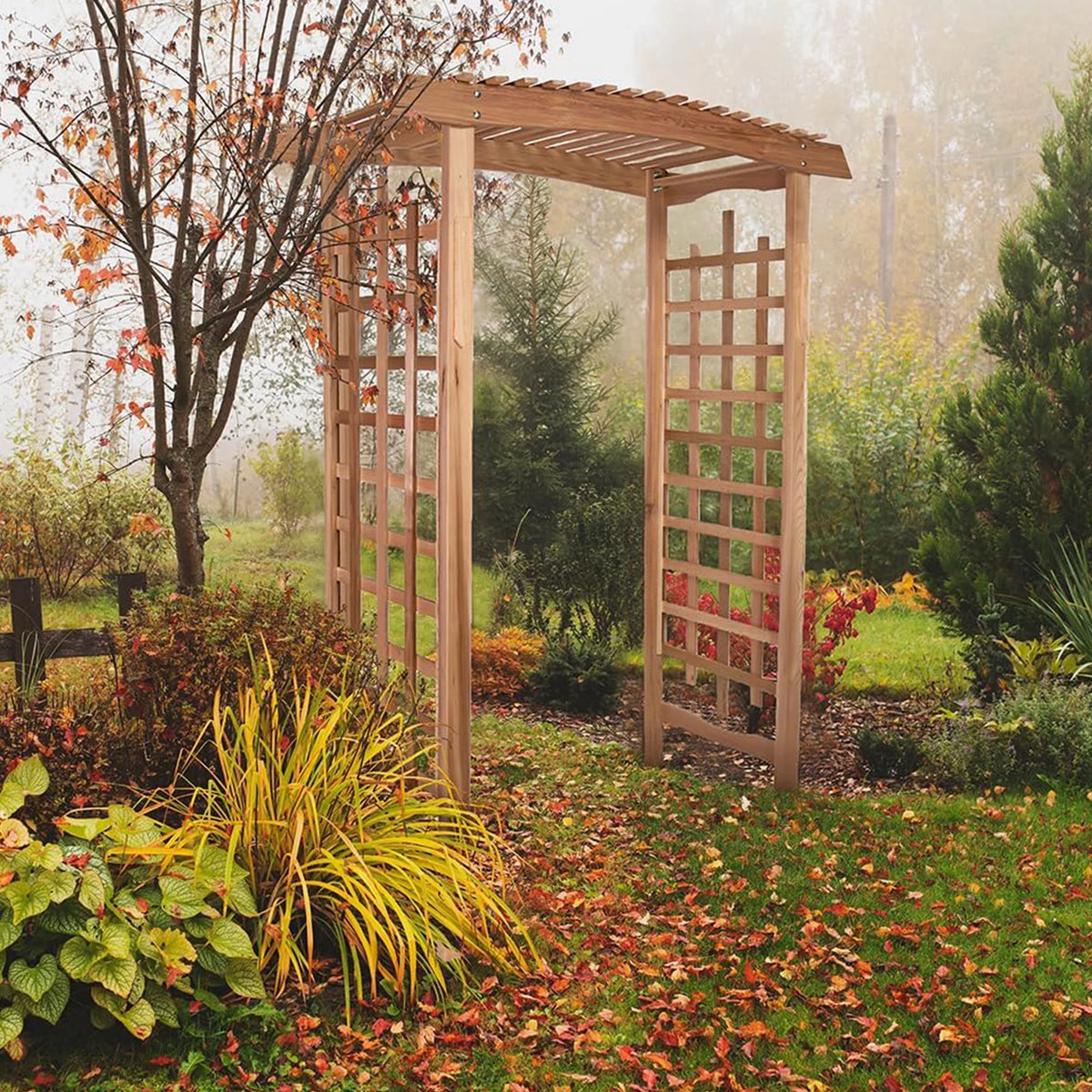 All Things Cedar PA106 Pagoda Wedding Arbor - Elegant Garden Arch for Weddings and Landscapes