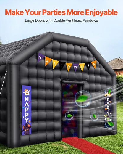 Giant Blow Up Party Tent - 19.7FT Inflatable Nightclub with LED Lights, Waterproof & Durable for Outdoor Use
