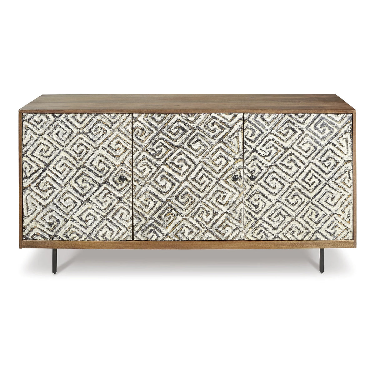 Signature Design by Ashley Contemporary Kerrings Accent Cabinet Brown/Black/White
