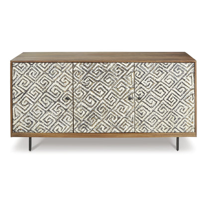 Signature Design by Ashley Contemporary Kerrings Accent Cabinet Brown/Black/White