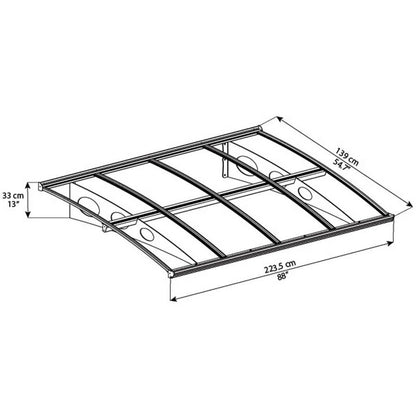 Palram - Canopia Herald 6690 22' x 5' Polycarbonate/Galvanized Steel Awning - Gray/Mist