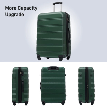 3 Piece ABS Luggage Set, Luggage with Spinner Wheel & TSA  20/24/28 inch, Purple