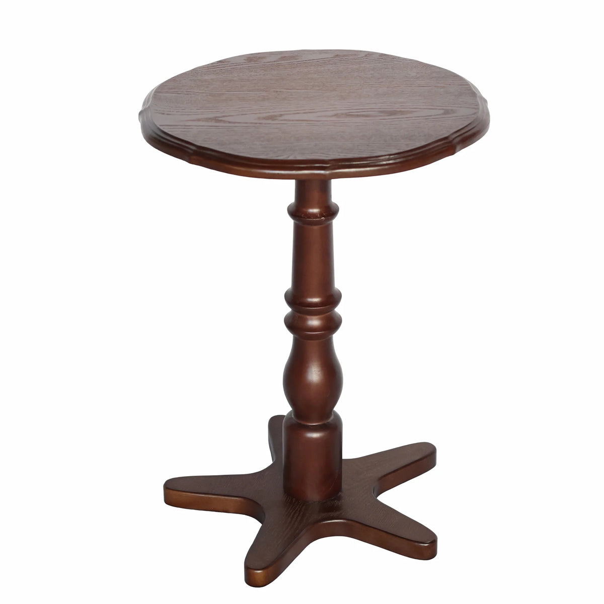 Homy Casa Round Pedestal Dining Table for Small Kitchen or Breakfast Nook, Walnut