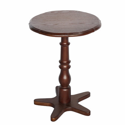Homy Casa Round Pedestal Dining Table for Small Kitchen or Breakfast Nook, Walnut
