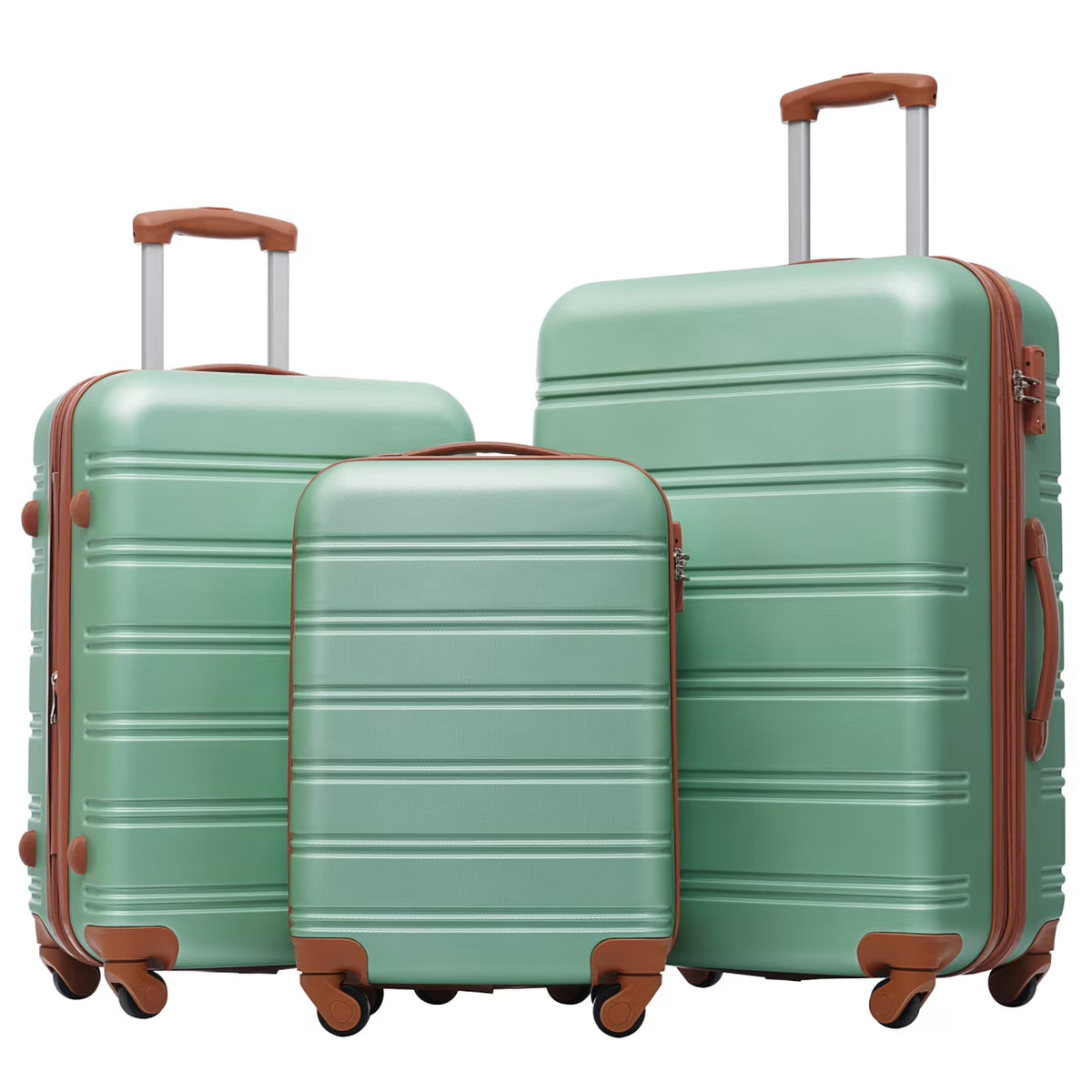 3 Piece ABS Luggage Set, Luggage with Spinner Wheel & TSA  20/24/28 inch, Purple
